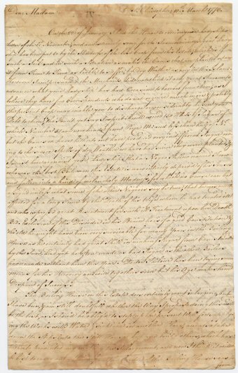 letter from Craister regarding slave named Tirone